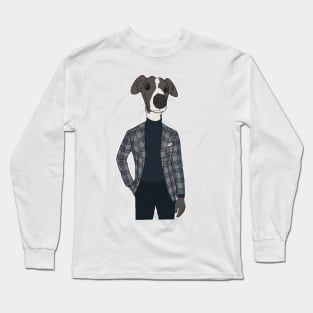 Adorable Italian greyhound sporting a super dapper mens suit Long Sleeve T-Shirt